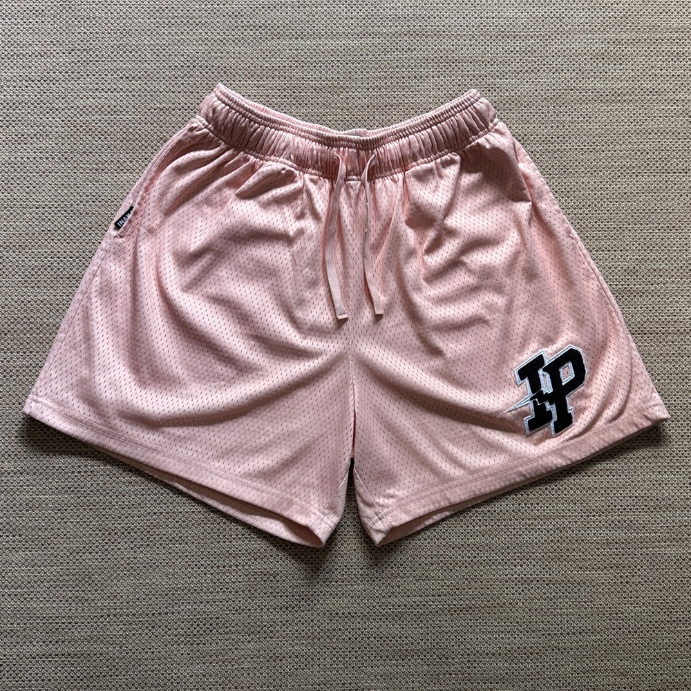 Inaka Power Pink Patched Mesh Shorts
